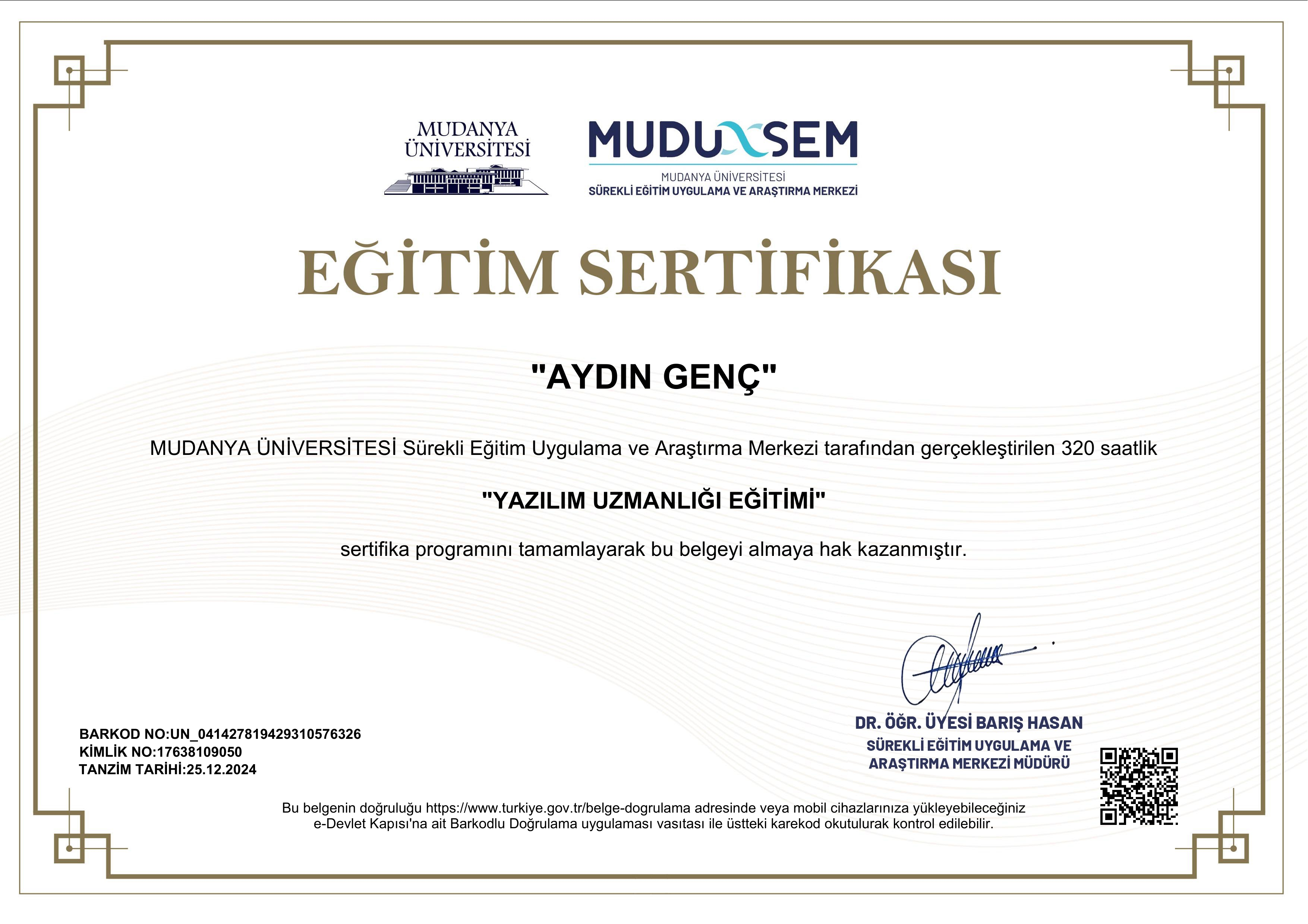 Yazılım Uzmanlığı